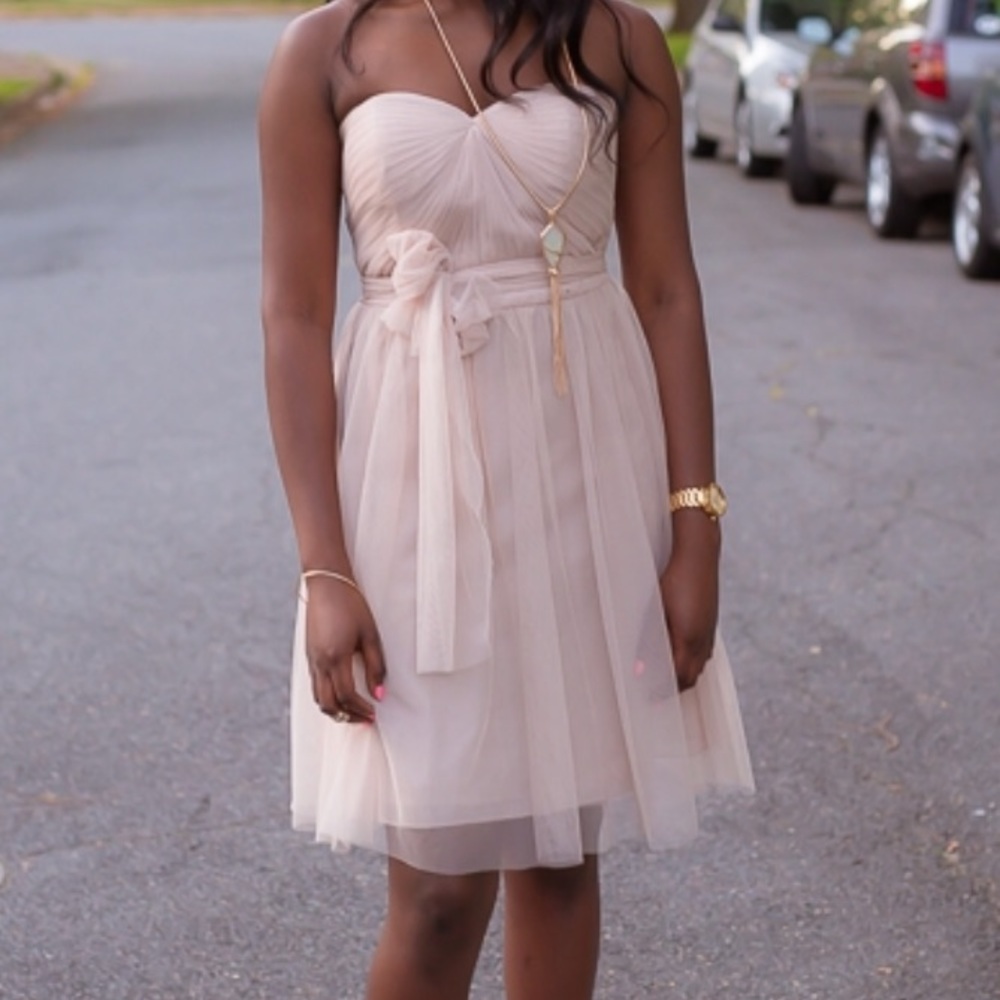 Soft Pink Flowy PROM Dress